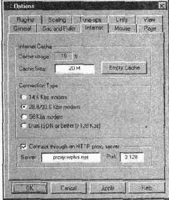   Options  Internet